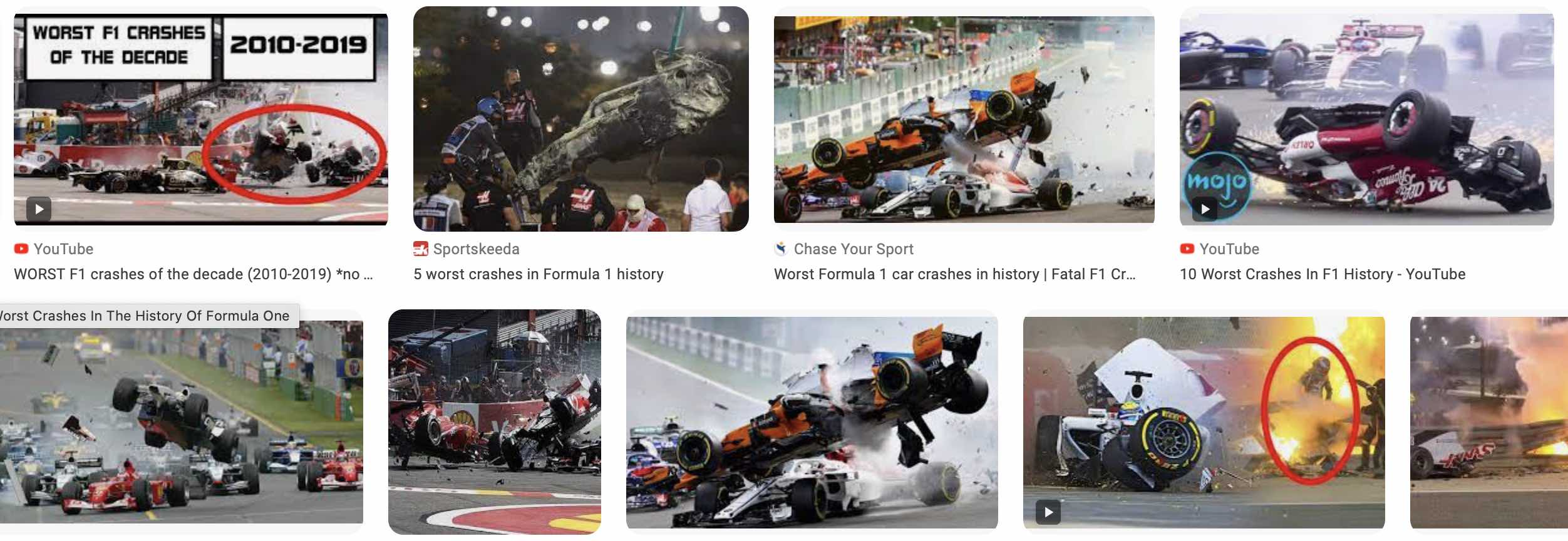 The Five Worst Crashes in the History of Formula One